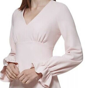 NWT Calvin Klein V-Neck Sheath Dress in Petal Pink